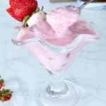 an image showing how to make a strawberry banana smoothie