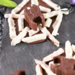 Chocolate Spider on top of Halloween pretzel spider web